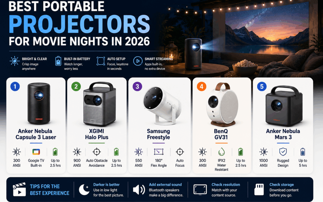 Best Portable Projectors for Movie Nights in 2026