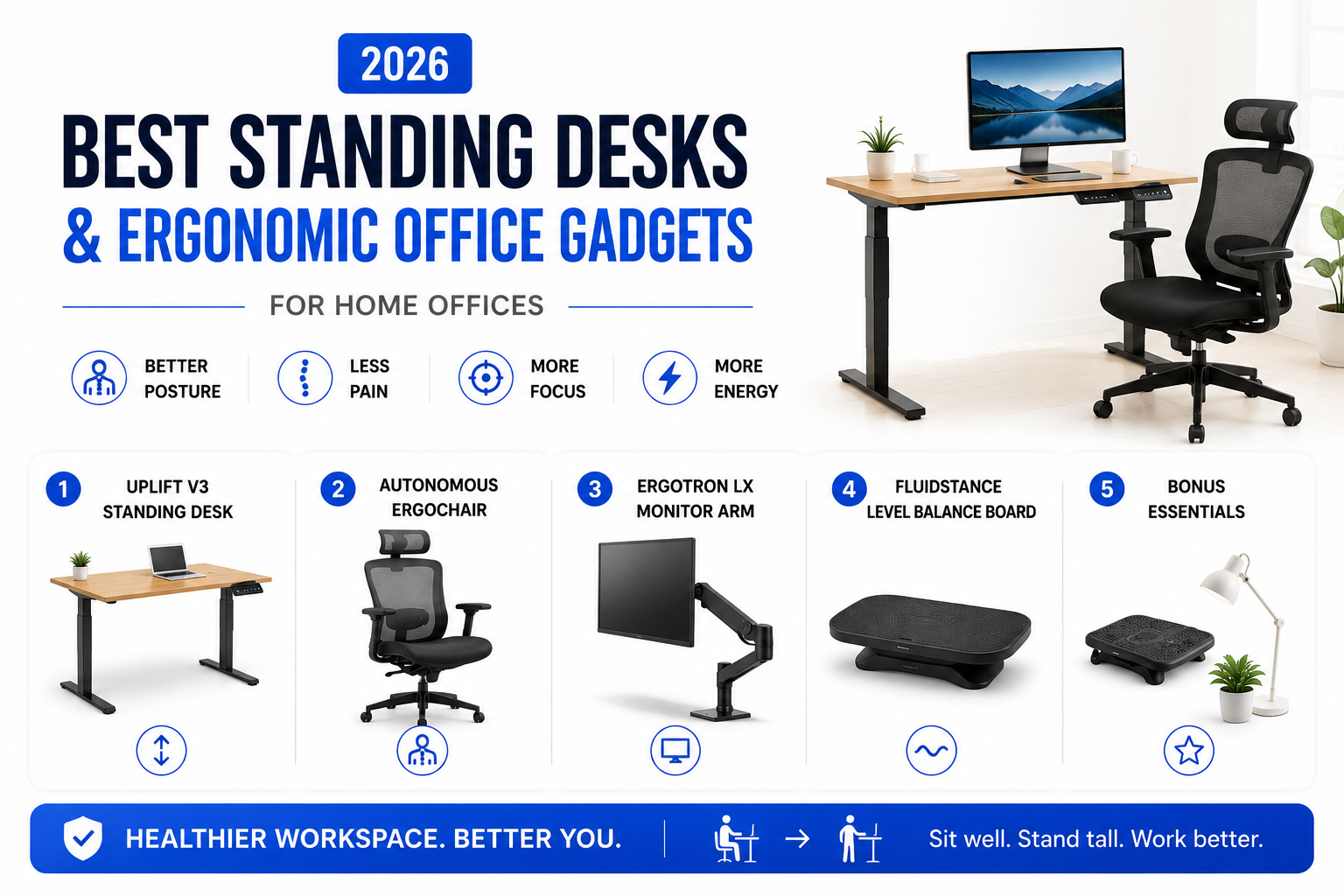 Best Standing Desks and Ergonomic Office Gadgets for Home Offices in 2026